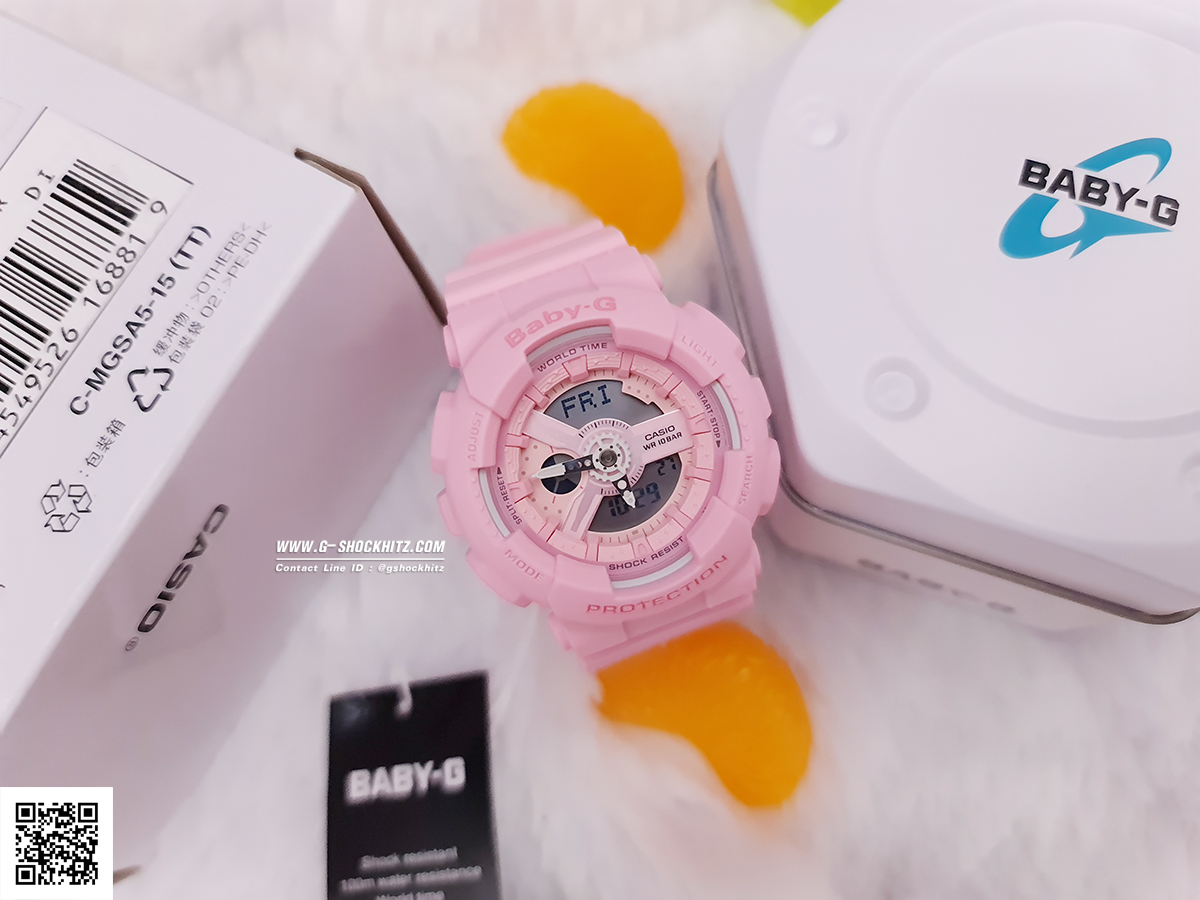 CASIO MID YEAR SALE BABY-G พร้อมส่ง นาฬิกาข้อมือ นาฬิกากันน้ำ นาฬิกาของแท้ ประกันศูนย์ CMG 1 ปี รุ่น BA-110-4A1 นาฬิกาสีชมพู