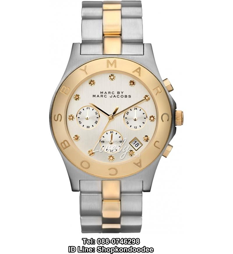 Marc by Marc Jacobs Chronograph Silver Dial Two-tone Ladies Watch MBM3177