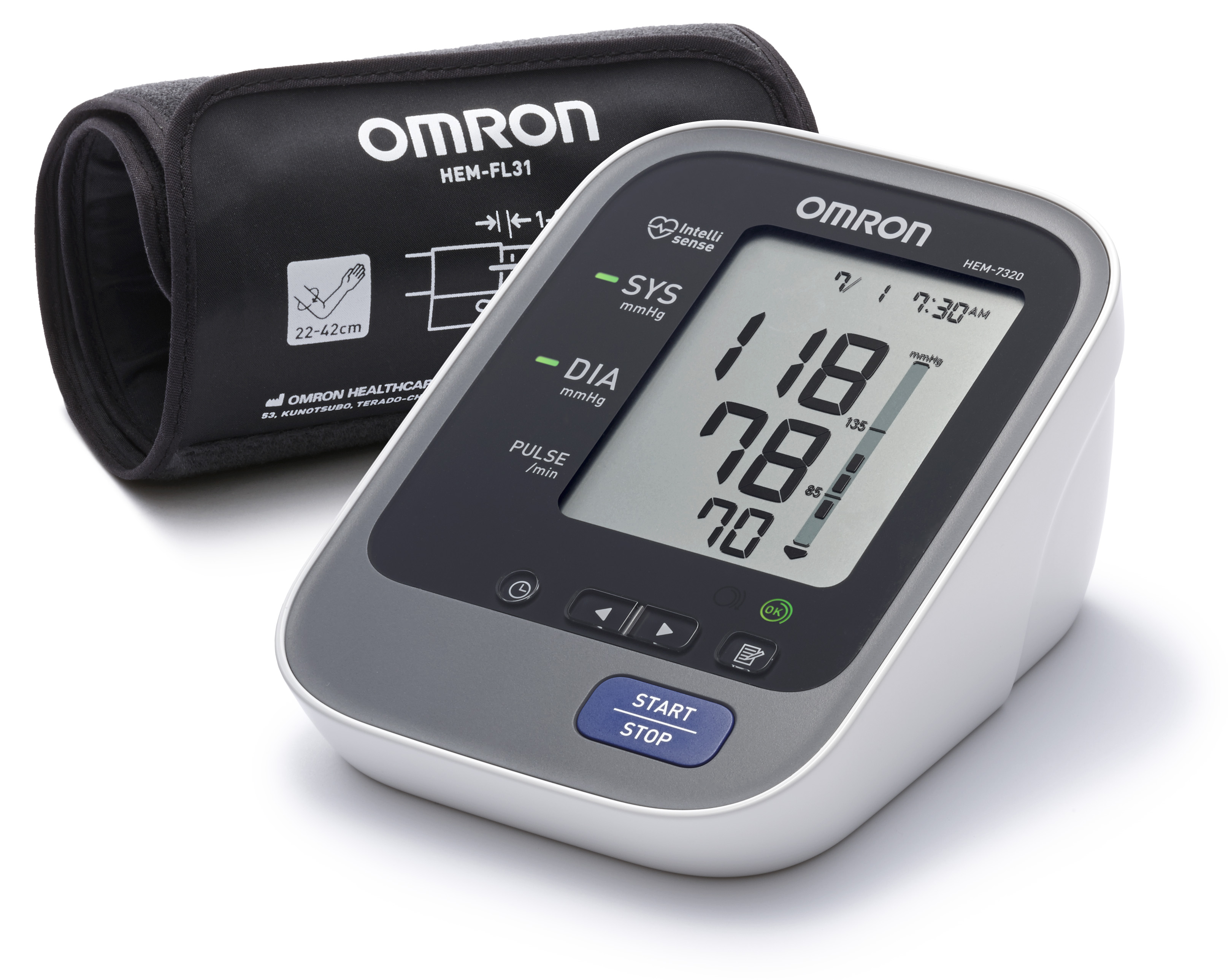 เครื่องวัดความดันโลหิต ยี่ห้อ ออมรอน/omron รุ่น HEM7320 แทน HEM-7221 (รับประกัน 5 ปี) พร้อมดูแลตลอดอายุการใช้งาน ฟรี!!! Adapter Omron