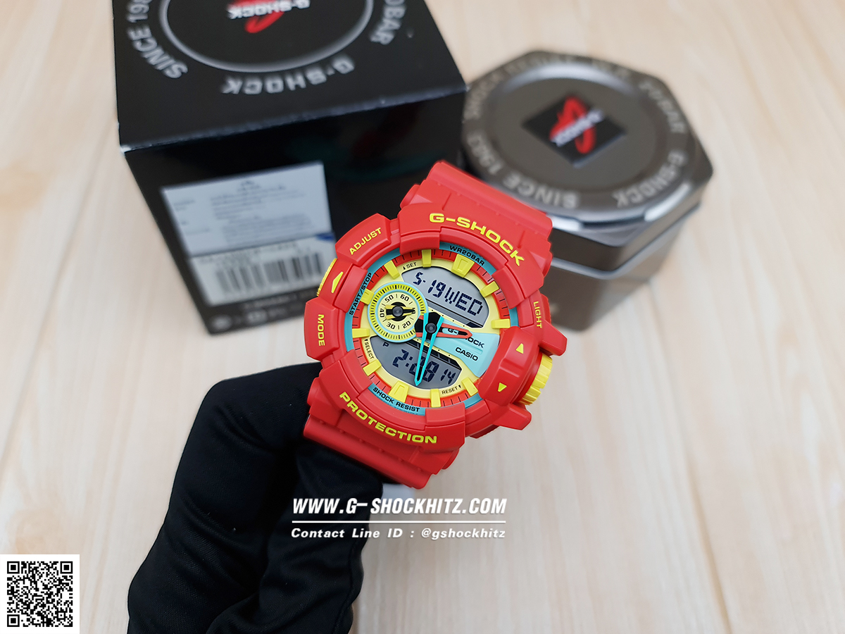 CASIO G-SHOCK นาฬิกาข้อมือ นาฬิกากันน้ำ นาฬิกาของแท้ ประกันศูนย์ CMG 1 ปี รุ่น GA-400CM-4A นาฬิกาสีแดง