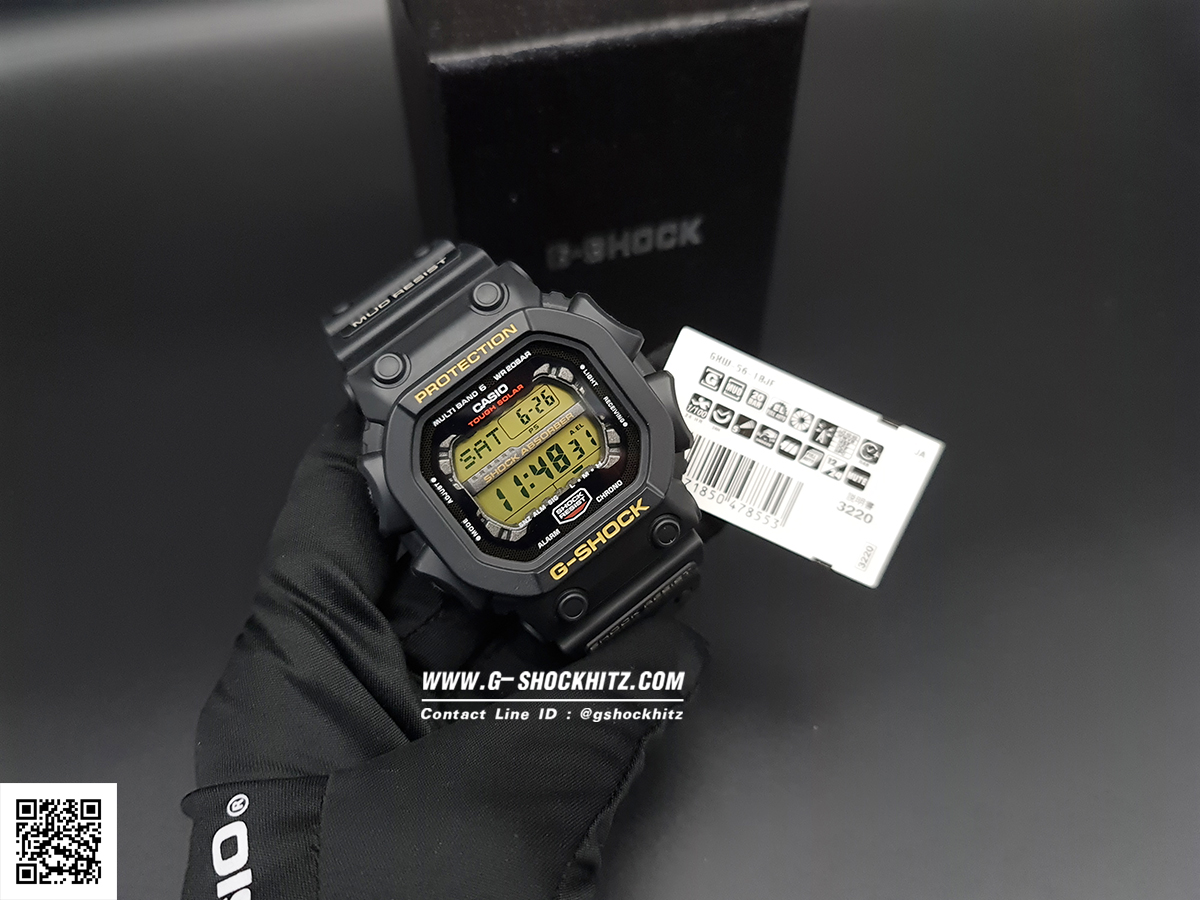 CASIO G-SHOCK นาฬิกาข้อมือ นาฬิกากันน้ำ นาฬิกาของแท้ ประกันศูนย์ CMG 1 ปี รุ่น GXW-56-1BJ นาฬิกาสีดำ