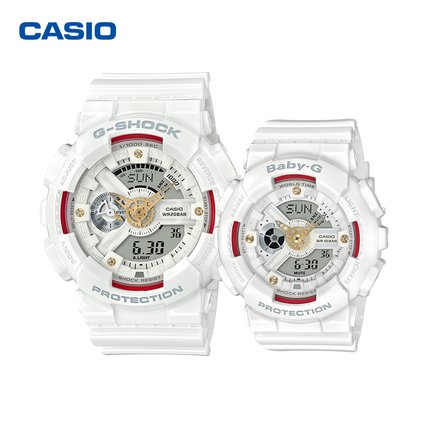 CASIO G-SHOCK G-SHOCK นาฬิกาข้อมือ นาฬิกากันน้ำ นาฬิกาของแท้ ประกันศูนย์ CMG 1 ปี รุ่น GA-110DDR-7A / BA-110DDR-7A นาฬิกาสีขาว