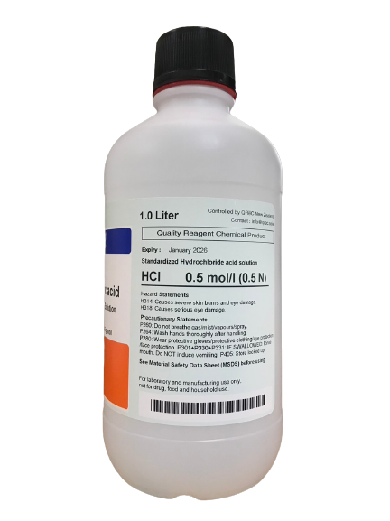 Hydrochloric Acid Solution 0.5 Mol/L, 1 L. QReC™