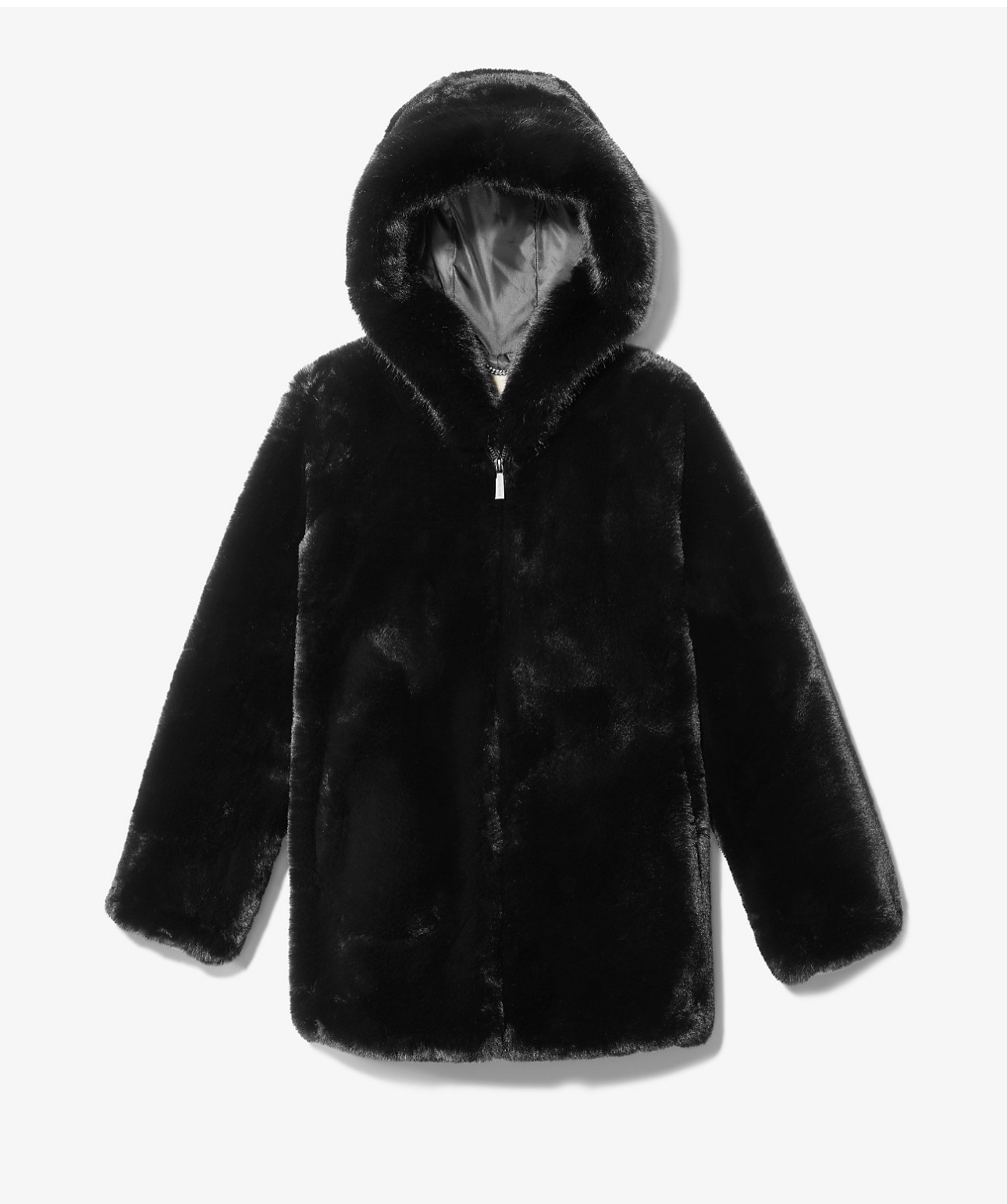 pepco เสื้อเฟอร์กันหนาว หมวกฮู้ด เสื้อขน FLUFFY Coat แบรนด์ PEPCO ดำ / เบจ