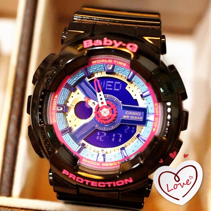 CASIO BABY-G นาฬิกาข้อมือ นาฬิกากันน้ำ นาฬิกาของแท้ ประกันศูนย์ CMG 1 ปี รุ่น BA-112-1A นาฬิกาสีดำ