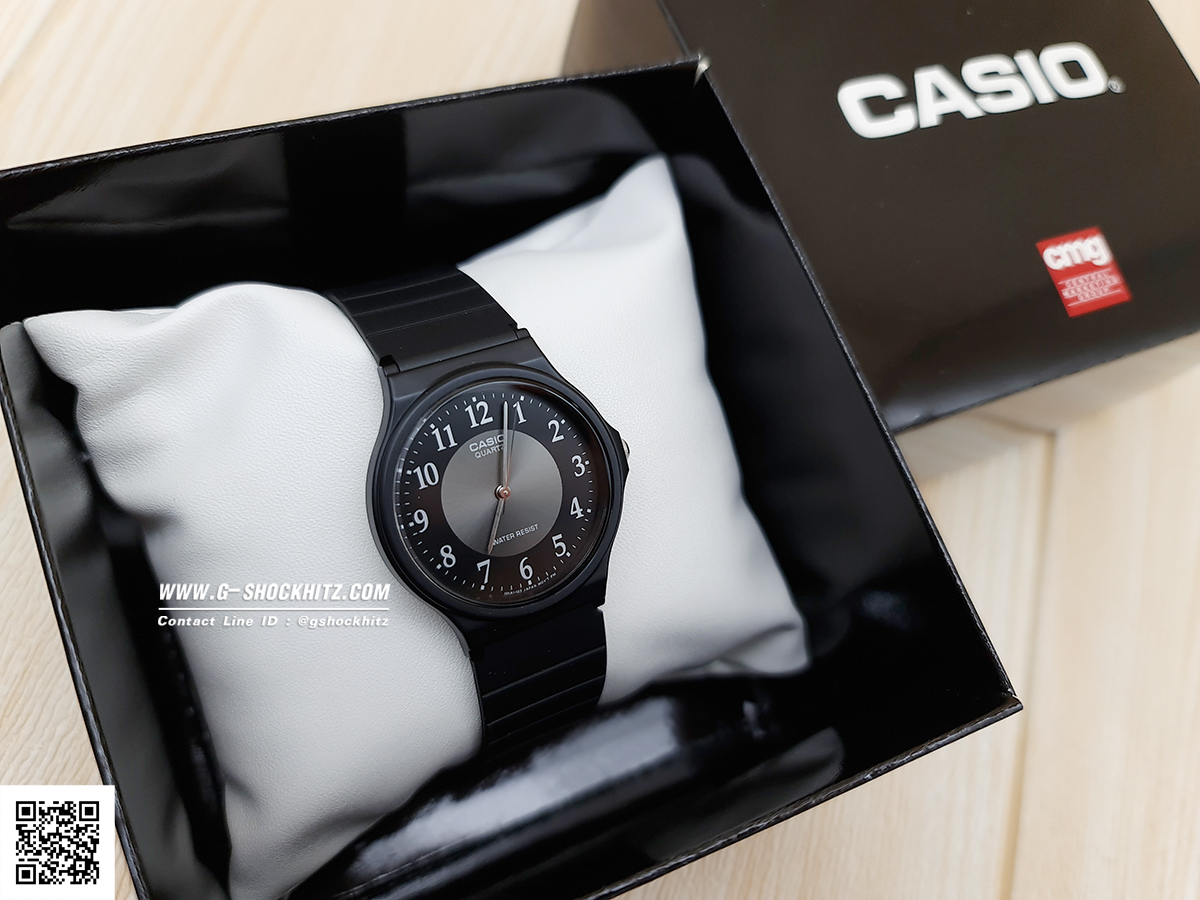CASIO นาฬิกาคาสิโอ นาฬิกาข้อมือ นาฬิกากันน้ำ นาฬิกาของแท้ ประกันศูนย์ CMG 1 ปี รุ่น MQ-24-1B3 นาฬิกาสีดำ