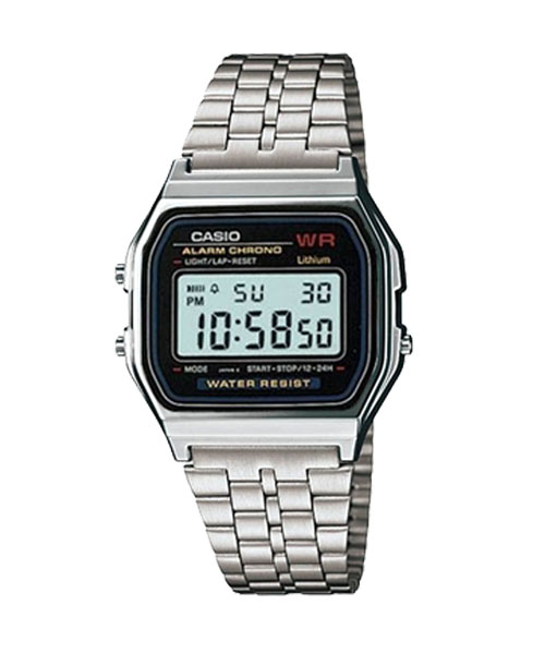 CASIO นาฬิกาคาสิโอ นาฬิกาข้อมือ นาฬิกากันน้ำ นาฬิกาของแท้ ประกันศูนย์ CMG 1 ปี รุ่น A-159W-N1DF นาฬิกาสีเงิน