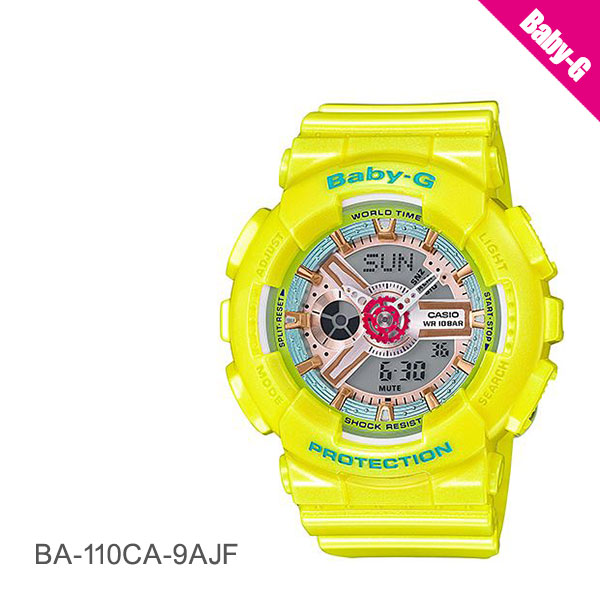 CASIO BABY-G นาฬิกาข้อมือ นาฬิกากันน้ำ นาฬิกาของแท้ ประกันศูนย์ CMG 1 ปี รุ่น BA-110CA-9A นาฬิกาสีเหลือง