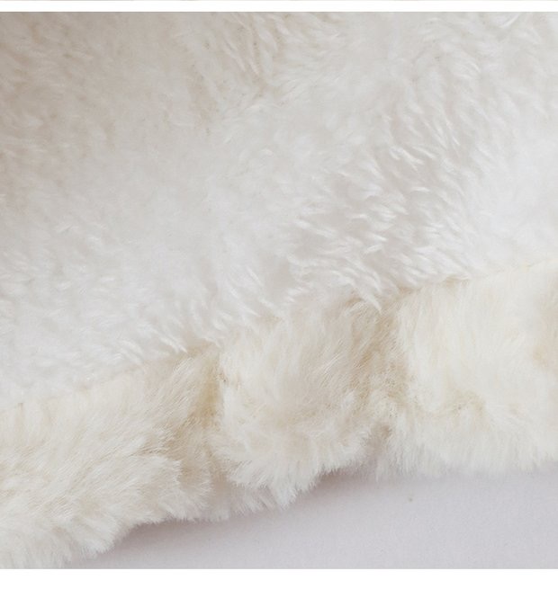 เสื้อเฟอร์กันหนาว หมวกฮู้ด เสื้อขน Fluffy coat แบรนด์ Shein ดำ