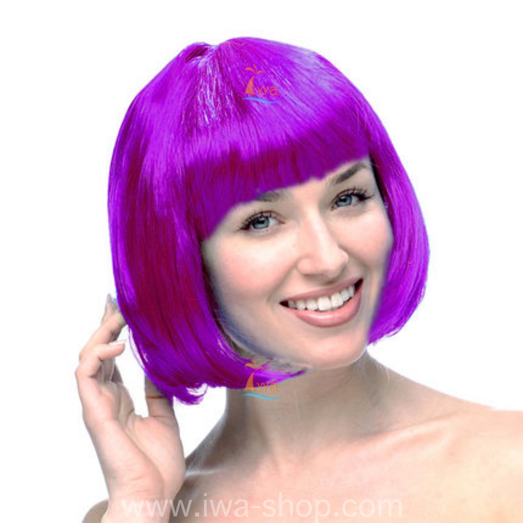 วิกบ๊อบสั้น หน้าม้า วิกผมปารตี้ วิกผมแฟนซี วิกผมคอสเพลย์ วิกผมสี สวยเฉี่ยว เปรี้ยวบาดใจ ม่วงเข้ม