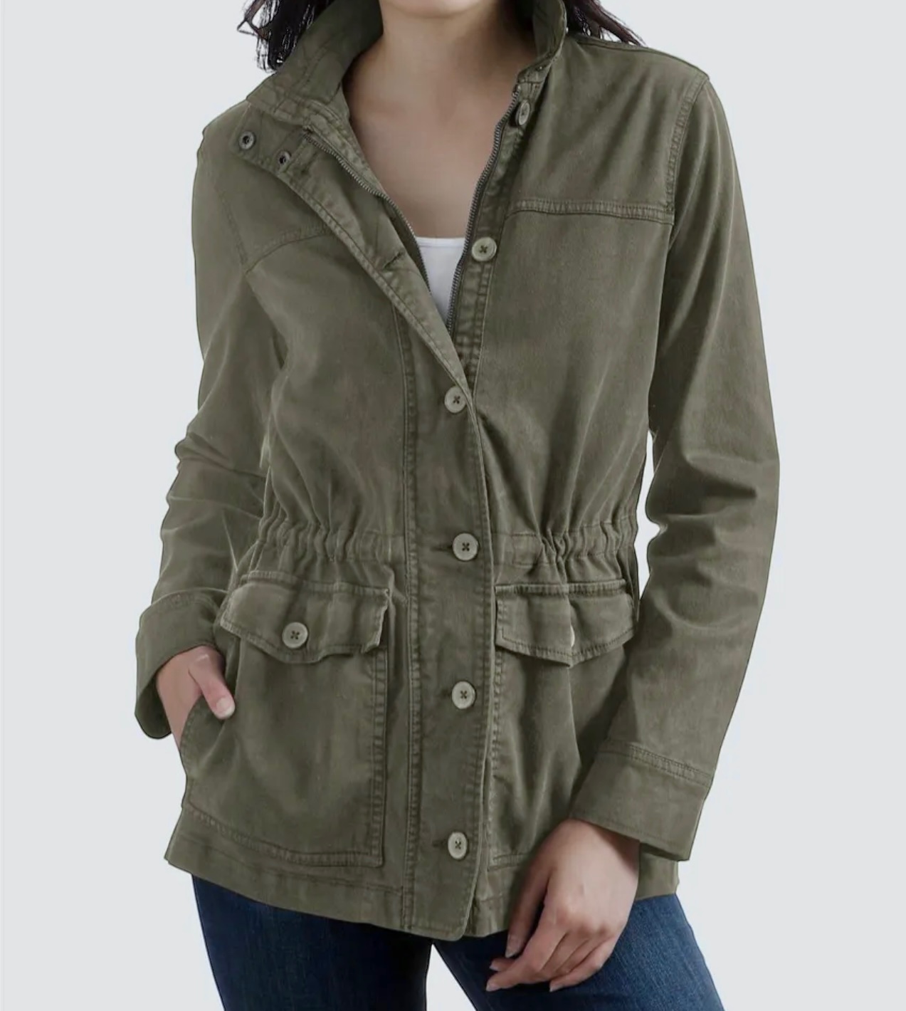 LUCKY BRAND เสื้อนอกเขียวทหาร เสื้อแจ็คเก็ต แนวทหาร แพทเทิน Lucky brandสวย เท่ห์ มาก แบรนด์ In extenso สำเนา เขียว