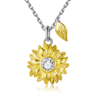 สร้อยคอผู้หญิง พร้อมจี้ ดอกทานตะวัน สีเหลือง ทอง สร้อยคอเงินแท้ 925 ของขวัญให้แฟน ความหมายดี ๆ 590574