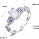 แหวนผู้หญิง แหวนเงิน ฝังคริสตรัลแท้ สีม่วง อมีทิส สีสวย แหวนแทนใจ ใส่ทำงาน ออกงาน แหวนสีม่วง สวย ๆ 128888