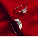 แหวนคู่ ดีไซน์หรู แหวนหมั้น แหวนเงิน ฝังเพชร CZ AAAA สุดหรู แหวนคู่ ผู้หญิง ผู้ชาย เข้า Set กัน ออกแบบเฉพาะตัว แหวนแทนใจ สุดหรู 109680