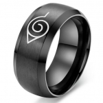 แหวนผู้ชาย สีดำ Stainless Steel สลักลาย สัญลักษณ์ นินจา ในการ์ตูน นารูโตะ แคว้นไฟ ฮิโนะคุนิ แหวนแบบ เท่ ๆ สวยหรู หายาก 566361