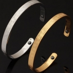 กำไลข้อมือผู้หญิง กำไลทอง 18 K และ กำไลเงิน Platinum กำไลใส่ แม่เหล็ก เพื่อสุขภาพ ลายกำแพง สไตล์ คลาสสิค ของขวัญให้แฟน สุดหรู 573636