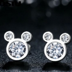 ต่างหู ตุ้มหูเพชร ตุ้มหูเงินแท้ 925 ฝังเพชร CZ AAA ลาย มิกกี้เมาส์ น่ารัก ต่างหูวัยรุ่น แบบไฮโซ ใส่แล้วดูดี 299709