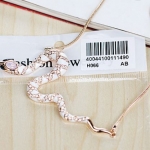 สร้อยคอ งู สร้อยคอ ประจำราศีเกิด ปีมะเส็ง งูเล็ก งูตัวสีขาว ฝังเพชร cz คริสตัลแท้ ออสเตเรีย ตาพลอยสีดำ สวยหรู เพิ่มสง่า ราศี 148491