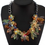 สร้อยคอ คริสตัล รูปหยดน้ำ สลับสี A003