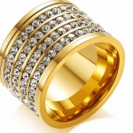แหวนทองผู้ชาย แหวนทอง แหวนเงิน เพชร 4 แถว ใส่ออกงาน วงหนา แหวนทอง ประดับเพชร CZ AAA สุดหรู ใส่ออกงาน เสริมบารมี 934228