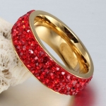 แหวนทอง 18 K ฝังคริสตัล สีแดงสด สไตล์ สาวร็อค สาวเปรี้ยว มีสไตล์ แหวน ใส่ออกงาน แบบเท่ ๆ แหวนทอง คริสตัลรอบวง สีแดง เข้ากับ ชุดเดรส 359649_1