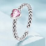 แหวนเงิน ฝังเพชร หัวใจ แหวนเงินแท้ 925 ใช้เป็น ของขวัญวันเกิด แหวนหมั้น แหวนแต่งงาน หัวใจ แบบปรับไซต์ได้ 546374