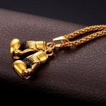 สร้อยคอ ทอง 18 K และ สร้อยเงิน stainless แท้ ไม่ลอกไม่ดำ ห้อยจี้ รูป นวม ใส่ชกมวย สร้อยทอง ห้อยจี้ ของขวัญแทนใจแบบนักกีฬา นักมวย 862748