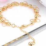 สร้อยข้อมือทอง สร้อยข้อมือ ออกงาน สร้อยข้อมือ ทอง 18 K ออกแบบ ลาย ลูกตุ้มกลม ขนาดเล็ก สลับ ห่วงสีทอง สร้อยข้อมือออกงาน เพิ่มราศี 98852