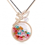 สร้อยคอ ผู้หญิง สร้อยคอ ห้อย จี้วงกลม ใส โชว์ คริสตัลแท้ สวารอฟสกี้ ด้านใน ตกแต่ง จี้นางฟ้า แสนสวย ของขวัญให้แฟน วันครบรอบ สุดหรู 774176