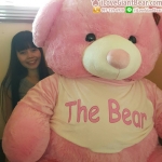Big Bear ตุ๊กตาหมียักษ์ ใส่เสื้อ สีชมพู (ตากลม) ขนาด 1.8 เมตร อ้วน ตัวใหญ่ยักษ์ ขนนุ่มมากๆ