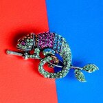 เข็มกลัด ติดเสื้อ ตกแต่งเสื้อผ้า สไตล์ สัตว์ป่า กิ้งก่า ฝังเพชร หลากหลาย แบบ เข็มกลัดสัตว์ป่า ฝังเพชร 526638