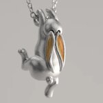 สร้อยคอ พร้อม จี้กระต่าย สีเงิน งาน พ่นทราย แบบใหม่ ใส่สวย สร้อยคอ ให้แฟน กระต่ายน้อย น่ารัก 239469