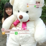 Size XXL ตุ๊กตาหมีตัวใหญ่ ขนฟูนุ่ม สีขาว ขนนุ่ม ขาสั้น น่ากอด