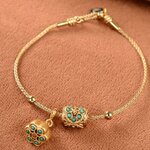 สร้อยข้อมือ กำไลข้อมือทอง ห้อย ตุ้งติ้ง ดอกบัว สไตล์ อินเดีย สร้อยข้อมือ แบบไทย ๆ ใส่สวย ดูงดงาม 232109