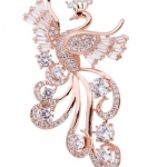 เข็มกลัดติดเสื้อ เข็มกลัดฝังเพชร CZ AAA เข็มกลัด หงส์ ราชินี ความงาม สวยหรู เข็มกลัดติดเสื้อสูท สีเงิน สีทอง 500049