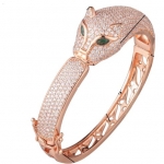 สร้อยข้อมือเงิน กำไลข้อมือผู้หญิง กำไลฝังเพชร แบบหรูหรา ลายเสือ สีเงิน สีทอง ตาฝังคริสตรัลแท้ สีมรกต 797241