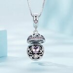 สร้อยคอเงินแท้ 925 มาพร้อม จี้ ทรงกลม ดีไซน์ เป็น ล็อคเก็ต ด้านใน มีคริสตรัลแท้ รูปหัวใจ สุดพิเศษ 505857