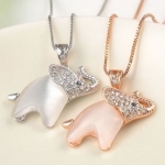 สร้อยคอ ผู้หญิง สร้อยพร้อมจี้ ช้างน้อย ช้างฝังเพชร แบบไทย ๆ สร้อยคอ ใส่ออกงาน รูปช้าง แบบน่ารัก 341407