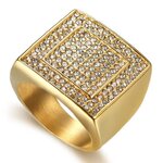 แหวนทองฝังเพชร หน้าใหญ่ ใส่สวย แหวนเพชร ผู้ชาย ใส่ออกงาน ดูดี มีระดับ แหวนทอง ฝังเพชร สี่เหลี่ยม 478855