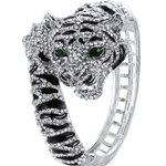 กำไลข้อมือ กำไลทอง กำไลเงิน เสือโคร่งเบงกอล ตาสีเขียว มรกต คริสตรัลแท้ สุดหรู กำไลข้อมือ แบบไฮเอนด์ 151434