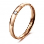 แหวนคู่ รัก แหวนหมั้น แหวนแต่งงาน ผู้หญิง ผู้ชาย ดีไซน์ เป็น แหวนเกลี้ยง ติดเพชร 1 เม็ด สีเงิน และ สี Rose Gold ของขวัญให้แฟน 599525