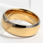 แหวนผู้ชาย แหวนผู้หญิง ใส่ได้ แหวนเกลี้ยง สีทอง 24 K แหวน tungsten carbide หนา 8 มิล แหวนวงใหญ่ ใส่สวย ของขวัญให้แฟน เก๋ ๆ 157039