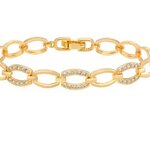 สร้อยข้อมือทอง ฝังเพชร ผู้หญิง สำหรับใส่ออกงาน เรียบหรู ลายโซ่ทอง สลับ เพชร สวยหรู 8505081