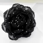 เข็มกลัด ดอกไม้ผ้า สีดำ เข็มกลัด กุหลาบดำ อันใหญ่ ติดเสื้อ ตกแต่ง เสื้อผ้าออกงาน ได้ทั้งหนีบและกลัด 541186