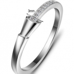 แหวนเงินแท้ 925 ชุบทองคำขาว ประดับเพชร CZ ระยิบระยับ แหวนเพชรแต่งงาน ดีไซน์ สไตล์ยุโรป 79985