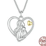 มอบของขวัญ วันแม่ สุดพิเศษ ด้วย สร้อยคอเงินแท้ 925 มาพร้อมกับจี้หัวใจ แม่ลูก หัวใจสีทอง 423068