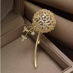 เข็มกลัด ดอกหญ้า ดอกแดนดิไลออน ฝังเพชร สีทอง สีเงิน เข็มกลัด ตกแต่งเสื้อผ้า ความหมายดี ๆ 332816