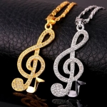 สร้อยคอ ผู้หญิง สร้อยคอ ห้อยจี้ ตัวโน้ต ตัวดนตรี ตกแต่ง ด้วยคริสตรัลแท้ สุดหรู ของขวัญให้แฟน แทนใจ วันครบรอบ วันเกิด สุดหรู 663520