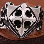 แหวน Stainless Steel แท้ ดีไซน์ แนว ร็อค พั้งค์ แหวนเงิน เท่ ๆ ผู้หญิง ผู้ชายใส่ได้ แหวน Dead rock แกะลาย เป็น รูป ดาบสี่แฉก 112035