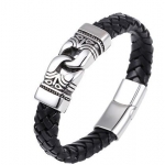 สร้อยข้อมือผู้ชาย กำไลข้อมือ ผู้ชาย สายหนังแท้ หนังถัก เส้นหนา ลาย อียิปต์ โบราณ สร้อยข้อมือ เท่ ๆ แบบสวย ของขวัญให้แฟน เก๋ ๆ 168412